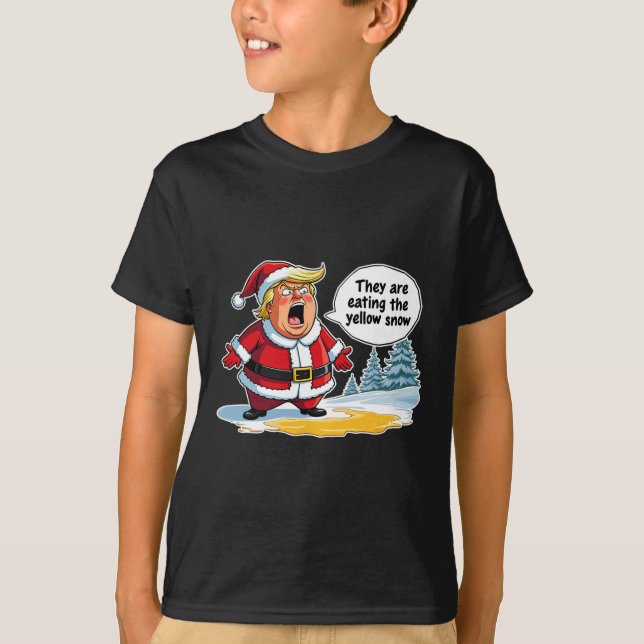 T-shirt Noël Trump Père Noël Ils Mangent Le Ye (Devant)