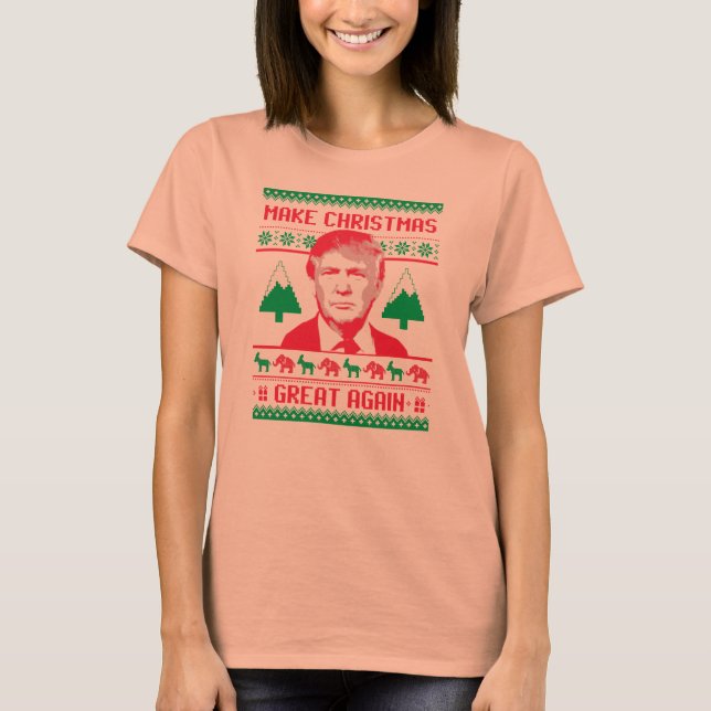 T-shirt Noël Trump - Rendre Noël meilleur (Devant)