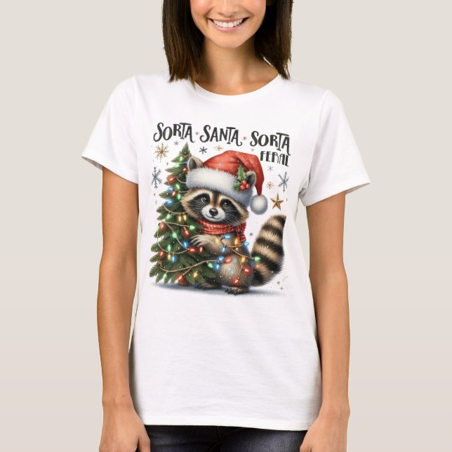 T-shirt Noël un peu Santa un peu sauvage  (Devant)