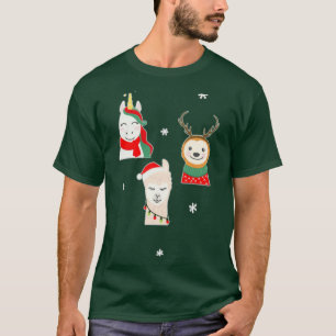 T-shirt Noël Unicorne Deer Lama