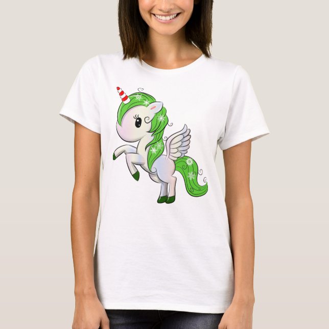 T-shirt Noël Unicorne Pegasus (Devant)
