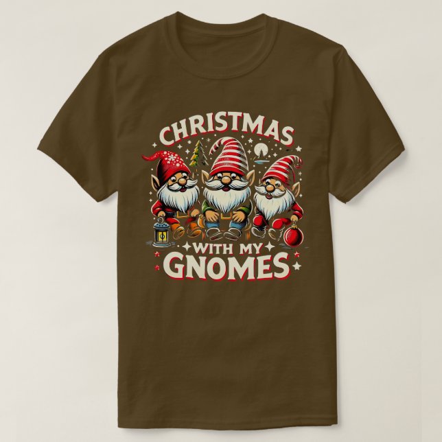 T-shirt Noël vacances gnomes parfait fête de famille te (Design devant)