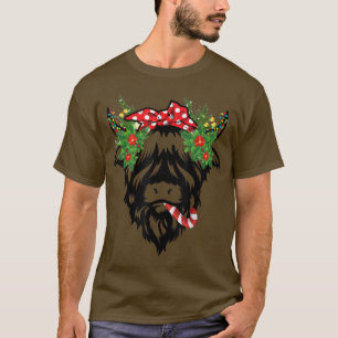 T-shirt Noël Vache Highland Funny Animal de ferme