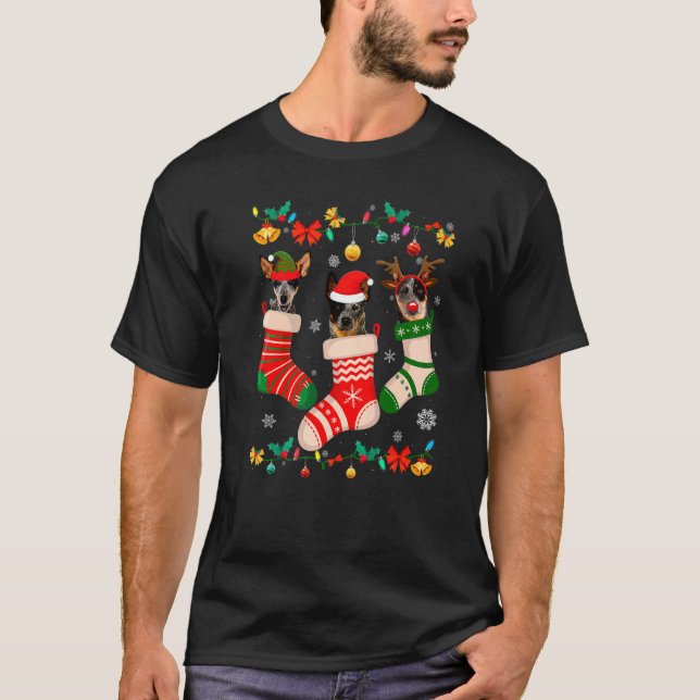 T-shirt Noël Vétail australien Sock Xmas Reindeer San (Devant)