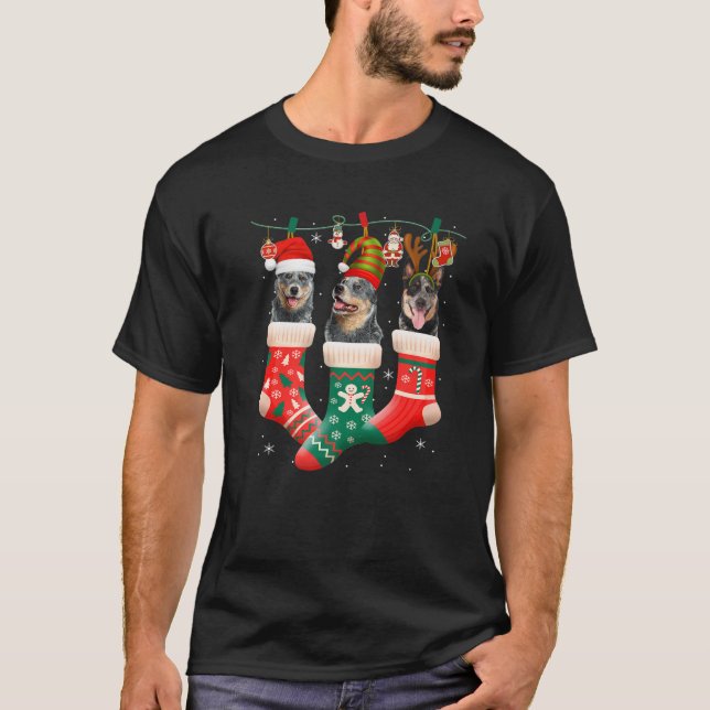 T-shirt Noël Vétail australien Sock Xmas Reindeer San (Devant)
