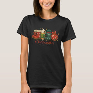 T-shirt Noël Vibes Bottes Confortables Ornement Art Chocol