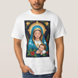 T-shirt Noël Vierge Marie catholique romain chrétien