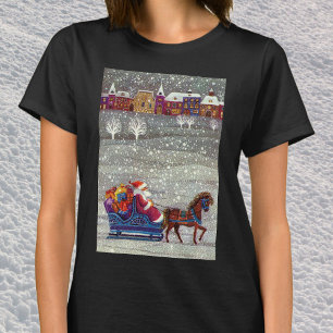 T-shirt Noël Vintage, Cheval du Père Noël