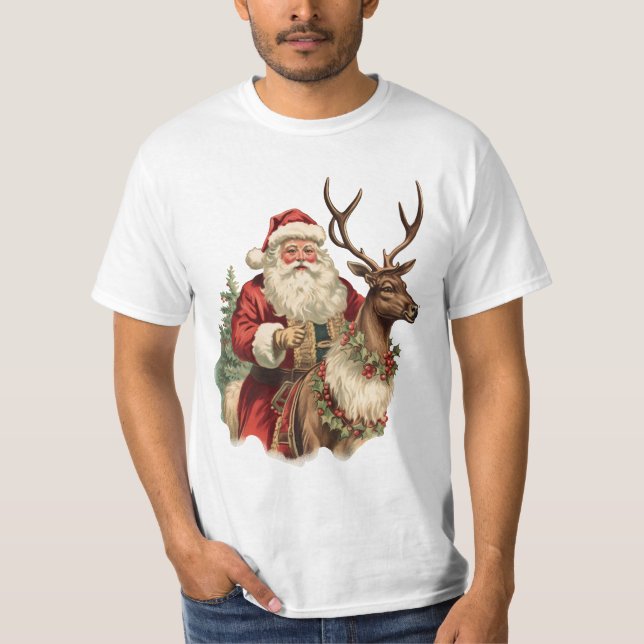 T-shirt Noël vintage du Père Noël (Devant)