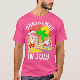 T-shirt Noël Vintage En Juillet Été Père Noël