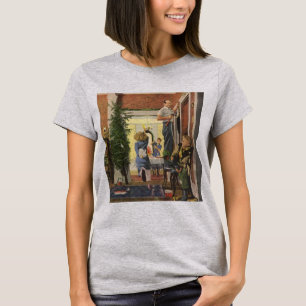 T-shirt Noël vintage, famille décorant la maison