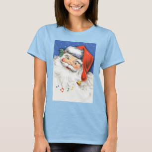 T-shirt Noël Vintage, Jolly Santa Claus avec musique