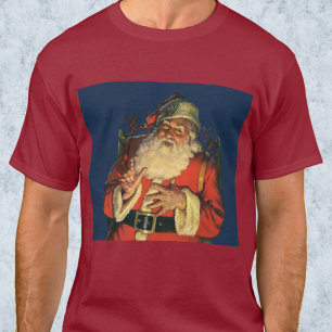 T-shirt Noël vintage, joyeux Père Noël avec des jouets