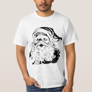 T-shirt Noël vintage, joyeux Père Noël rétro, noir
