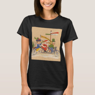 T-shirt Noël vintage, le Père Noël sur un tandem