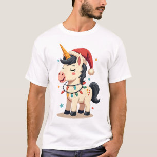 T-shirt Noël vintage licorne dabant Santa drôle Holi