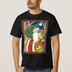 T-shirt Noël vintage, Père Noël en Forêt