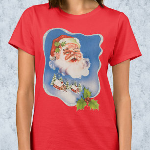 T-shirt Noël vintage, Père Noël joyeux rétro
