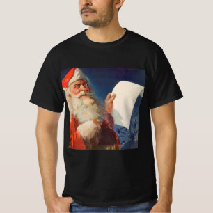 T-shirt Noël vintage, Père Noël Liste des gentils méchants
