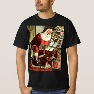 T-shirt Noël vintage, Père Noël rétro avec présents
