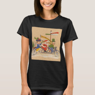 T-shirt Noël Vintage, Père Noël sur le vélo Tandem
