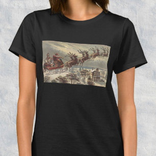 T-shirt Noël vintage, Père Noël victorien à Sleigh