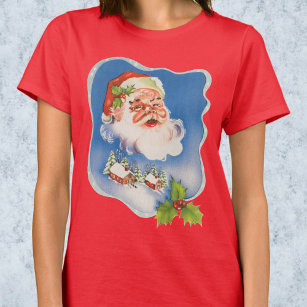 T-shirt Noël Vintage, Retro Jolly Santa Claus