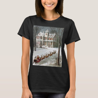T-shirt Noël vintage, Saint Nicolas avec rennes