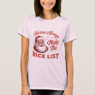 T-shirt Noël Vintage Santa Infirmières Font la Bonne Liste