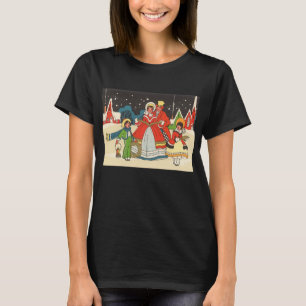 T-shirt Noël vintage, une famille chantant des chants de N