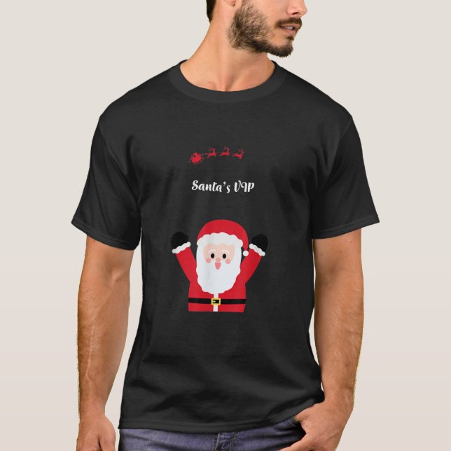 T-shirt Noël VIP mignon de père Noël (Devant)