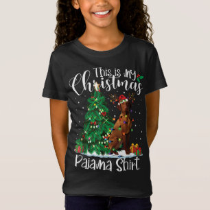T-Shirt Noël Vizsla Reindeer Funny Amoureux des chiens de