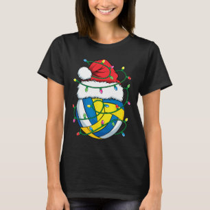 T-shirt Noël Volley-ball Santa Hat Garçons Filles Noël Lig