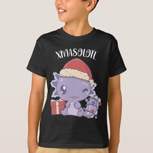 T-shirt Noël Xmasolotl Cute Axolotl (Devant)