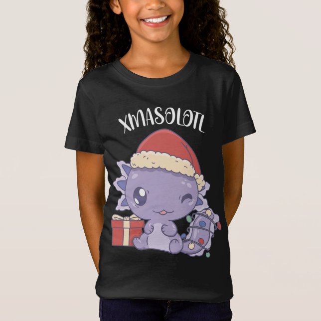 T-Shirt Noël Xmasolotl Cute Axolotl (Devant)