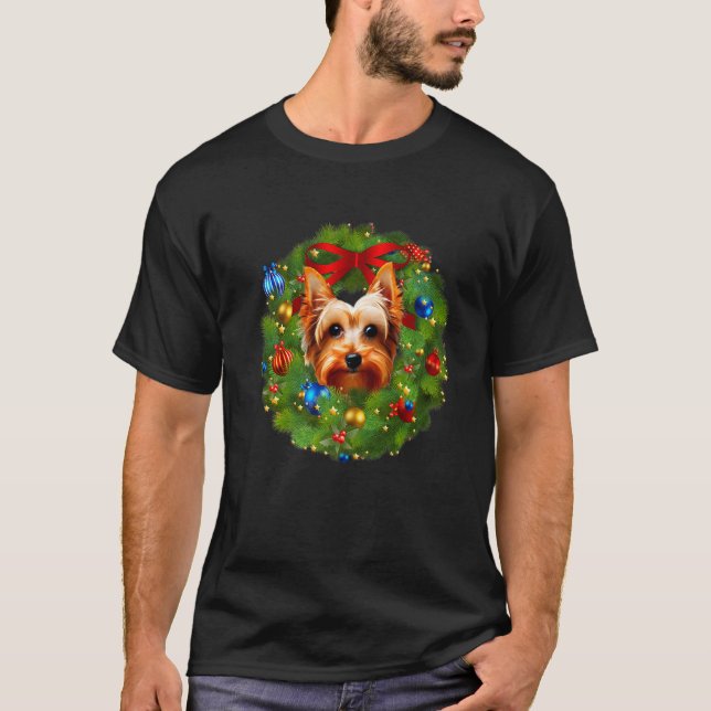 T-shirt Noël Yorkshire Terrier Chien Chien Chien Chien Chi (Devant)