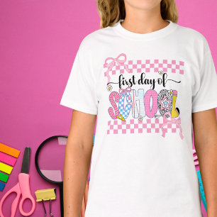 T-shirt Nœud à carreaux Coquette élégant pour le premier j