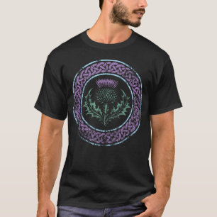 T-shirt Nœud Celtique Chardon Écossais en Distress