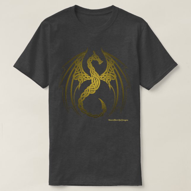T-shirt Noeud celtique Dragon Gold (Design devant)
