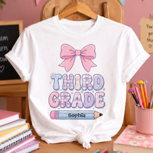T-shirt Nœud Coquette Pastel Élève de Troisième Personnali