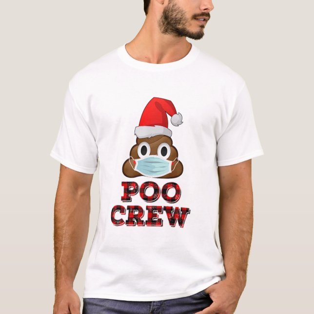 T-shirt Noeud d'équipage de la coiffure de Noël Mask Poop  (Devant)