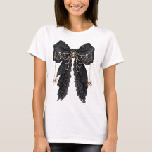 Nœud en dentelle gothique noire avec coquette arai