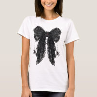 Nœud en dentelle gothique noire avec coquette arai