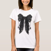 Nœud en dentelle gothique noire avec coquette arai