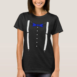 T-shirt Nœud Papillon Bleu Suspenders Cummerbund Smoking N