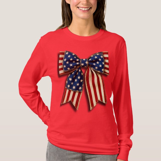 T-shirt Nœud papillon drapeau américain (Devant)