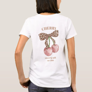 T-shirt Nœud papillon rétro léopard Cerise Douce & Douce D