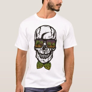 T-shirt noeud_papillon_tete_de_mort_crane_hipster_hallowee