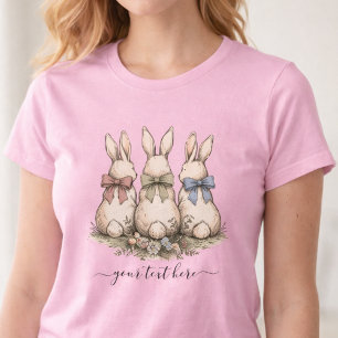 T-shirt Nœuds de lapin floraux personnalisés vintage