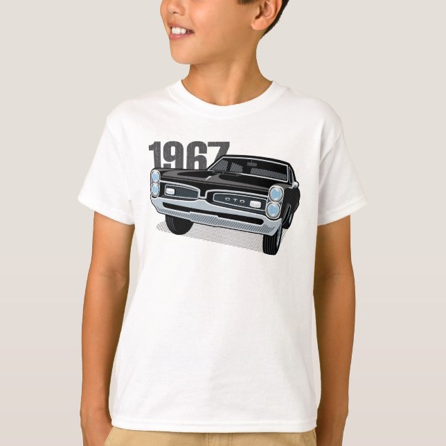 T-shirt Noir 1967 de Pontiac GTO (Devant)